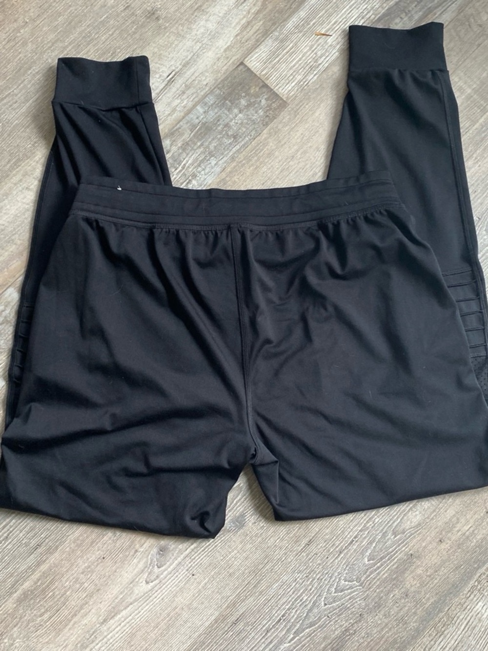 PINK Victoria's Secret Black Ribbed Knee Track Joggers. Size M - Picture 4 of 5